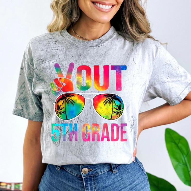 Peace Out 5th Grade Tie Dye Graduation Last Day Of School Comfort Color Blast T-Shirt