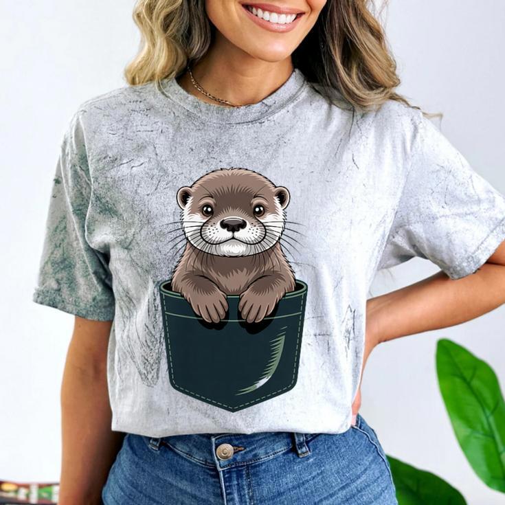 Pocket Otter Lover Introvert Cute Animal Fun Surprise Comfort Color Blast T-Shirt