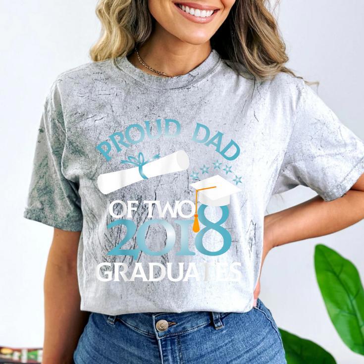 Proud Dad Of Two 2018 Graduates Twin Dads Graduation Comfort Color Blast T-Shirt