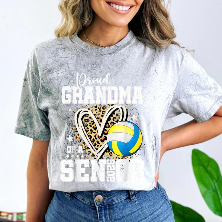 Proud Grandma Of A 2026 Senior Volleyball Graduation Leopard Comfort Color Blast T-Shirt