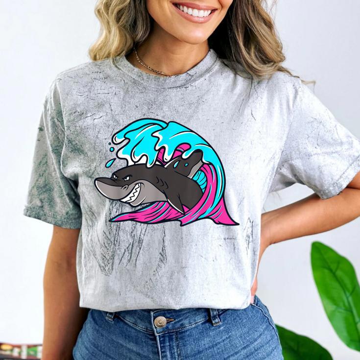 Retro 80s Shark Whale Diving Nostalgia Shark Party Comfort Color Blast T-Shirt