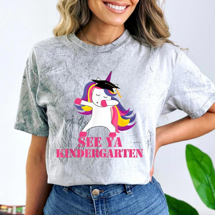 See Ya Kindergarten DABBING Unicorn Graduation Meme Comfort Color Blast T-Shirt