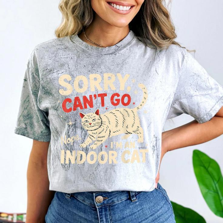 Sorry I Can't Go I'm An Indoor Cat Introvert Cat Owner Comfort Color Blast T-Shirt