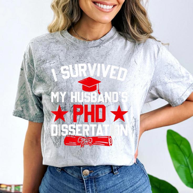 I Survived My Husband's PHD Dissertation Graduation Comfort Color Blast T-Shirt