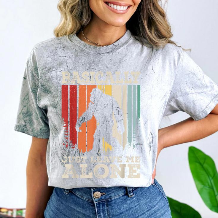 Vintage Basically Just Leave Me Alone Bigfoot Introverts Comfort Color Blast T-Shirt