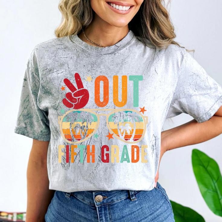 Vintage Peace Out 5th Grade Graduation Last Day Of School Comfort Color Blast T-Shirt