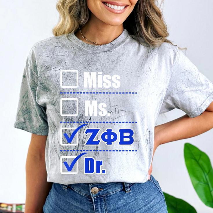 Zeta Phi Beta Doctor Graduation Zeta Phi Beta HBCU Doctor Comfort Color Blast T-Shirt
