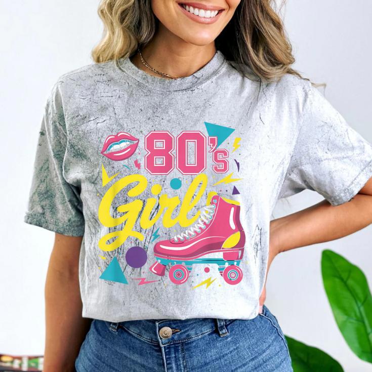 80's Girl Roller Skates Skating Eighties 1980s Nostalgia Comfort Color Blast T-Shirt