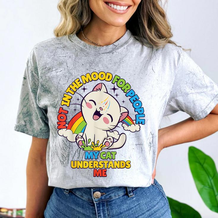 Cat Mom Loves Cats Dad Not In The Mood For People Introvert Comfort Color Blast T-Shirt