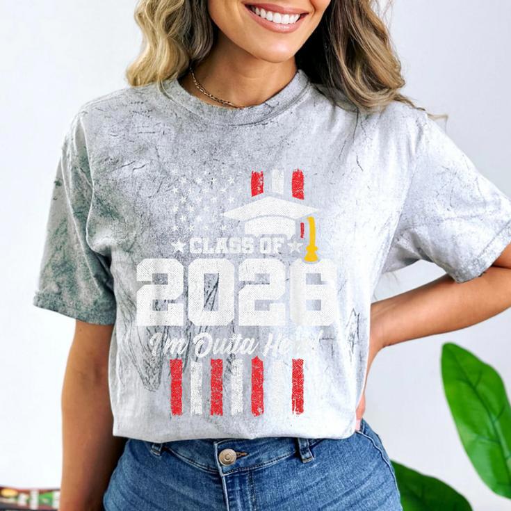 Class Of 2026 Senior Graduation American Flag Senior 2026 Comfort Color Blast T-Shirt