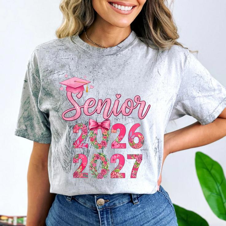 Coquette Pink Bow Flowers Senior 2026 2027 Graduation Comfort Color Blast T-Shirt