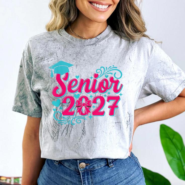 Coquette Pink Bow Senior 2027 Class Of Graduation Comfort Color Blast T-Shirt
