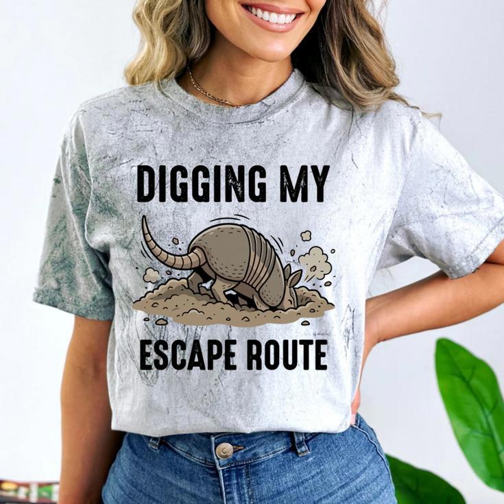 Digging My Escape Route Armadillo Introvert Humor Comfort Color Blast T-Shirt Digging My Escape Route Armadillo Introvert Humor Comfort Color Blast T-Shirt