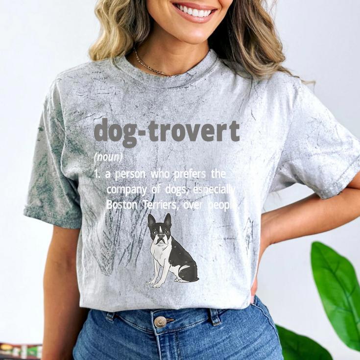 Dog-Trovert Boston Terrier Humor Definition Introvert Comfort Color Blast T-Shirt