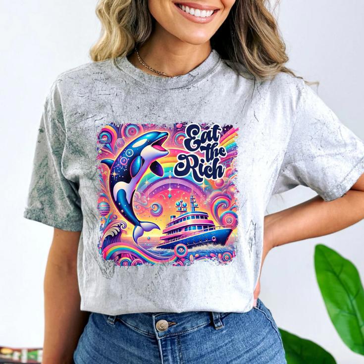 EAT THE RICH 90S NOSTALGIA WHALE ORCA YAHCT RETRO Comfort Color Blast T-Shirt