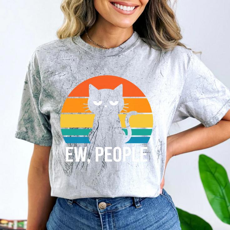 Ew People Cat Anti Social Introvert Premium Tri-Blend Comfort Color Blast T-Shirt