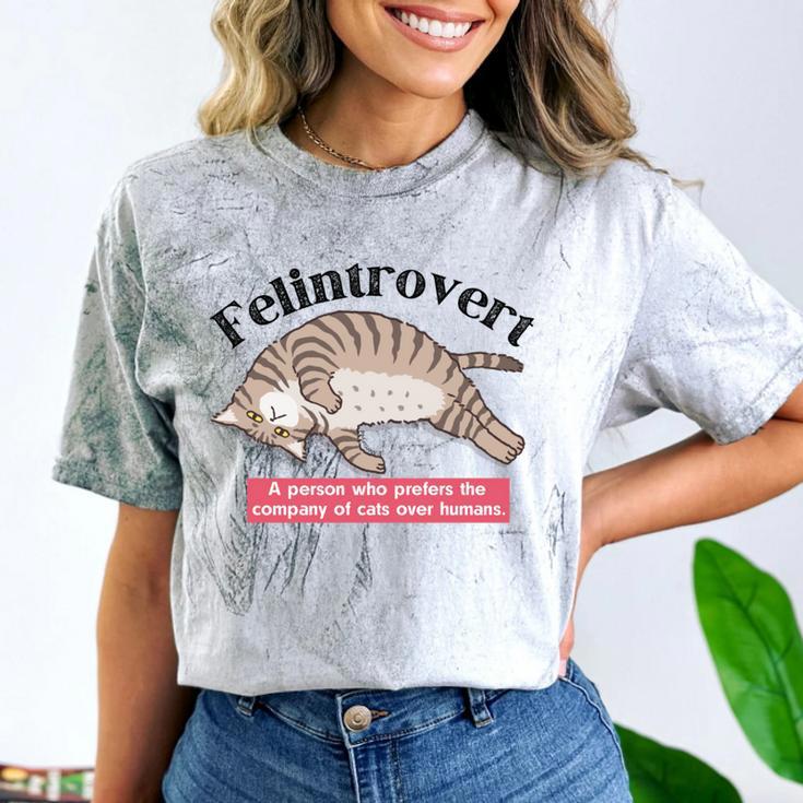 Felinetrovert CAT Lover Kitten CATS Funny Meme Introvert Pet Comfort Color Blast T-Shirt