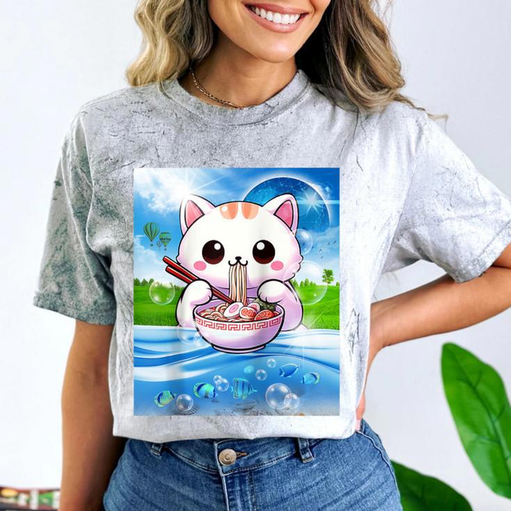 Frutiger Aero Aesthetic Tech Kawaii Ramen Cat Fishes Raglan Baseball Tee Comfort Color Blast T-Shirt Frutiger Aero Aesthetic Tech Kawaii Ramen Cat Fishes Raglan Baseball Tee Comfort Color Blast T-Shirt