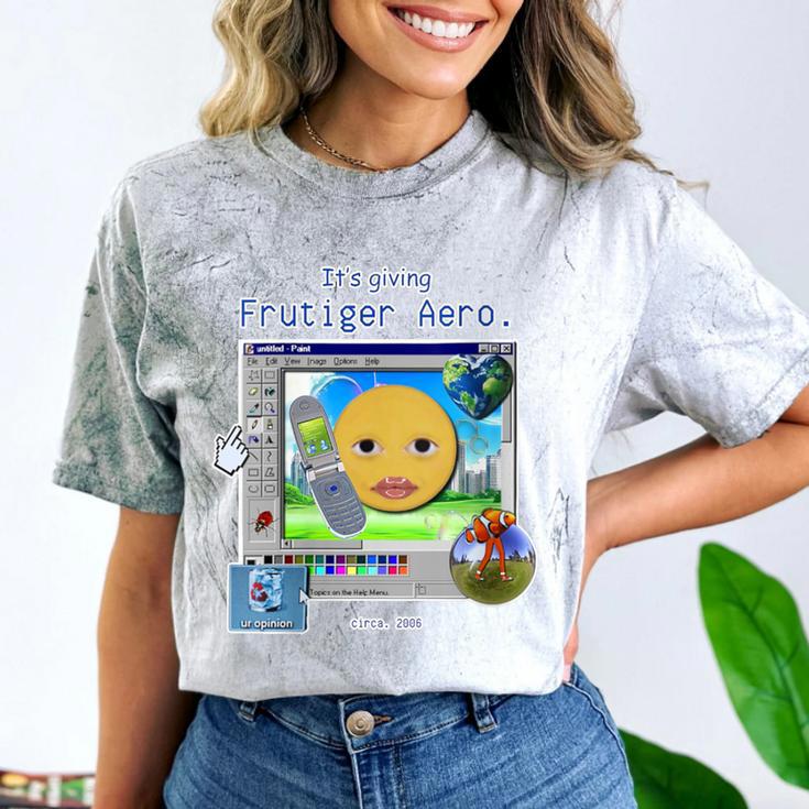 Frutiger Aero Y2K Meme Graphic 2000s Nostalgia Comfort Color Blast T-Shirt Frutiger Aero Y2K Meme Graphic 2000s Nostalgia Comfort Color Blast T-Shirt
