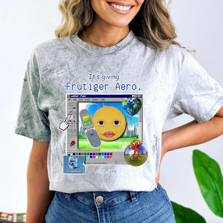 Frutiger Aero Y2K Meme Graphic 2000s Nostalgia Premium Comfort Color Blast T-Shirt