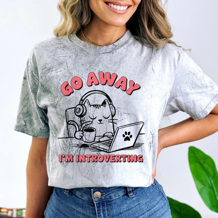 Go Away I´m Introverting Stay Home Socially Awkward Comfort Color Blast T-Shirt