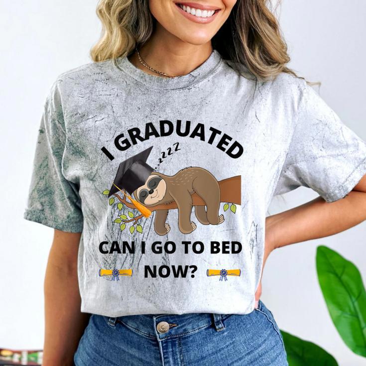 I Graduated Can I Go Back To Bed Sloth Graduation Cap Comfort Color Blast T-Shirt