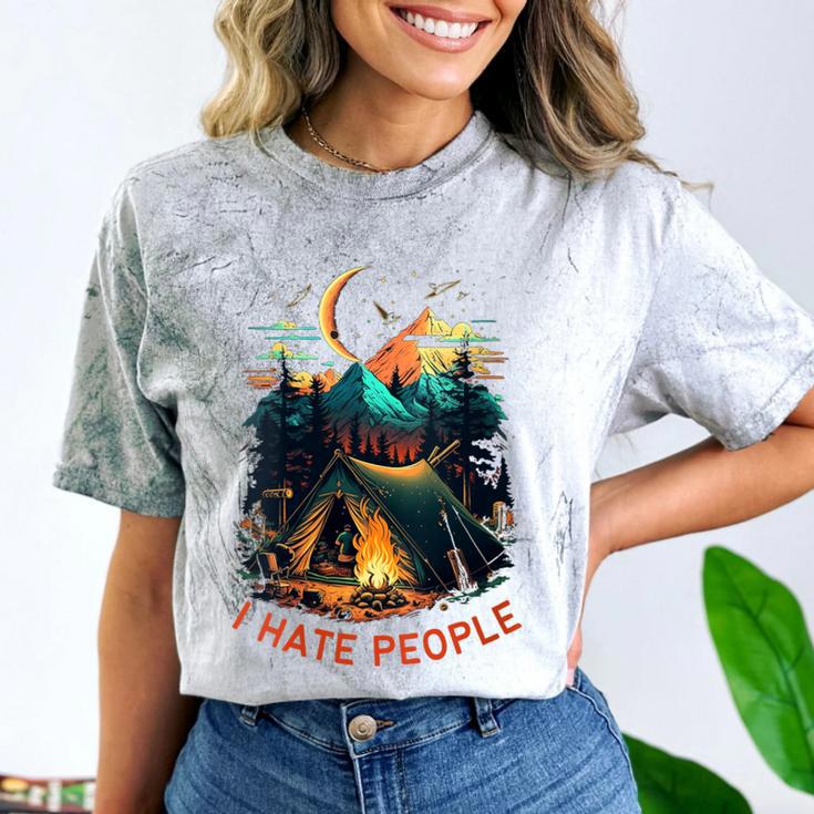 I Hate People Id Rather Be Camping Sarcastic Introvert Comfort Color Blast T-Shirt