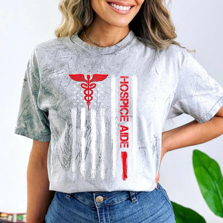 Hospice Aide American Flag Nurses Graduation Medical Comfort Color Blast T-Shirt