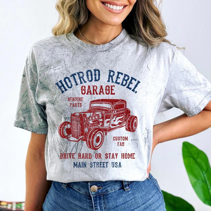 Hotrod Rebel Automotive Nostalgia Old Car Distressed Comfort Color Blast T-Shirt