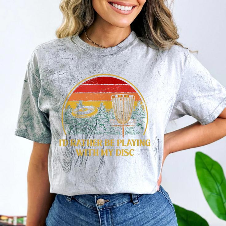 Id Rather Be Playing With My Disc Introvert Disc Golf Comfort Color Blast T-Shirt