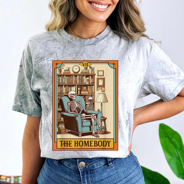 Introvert Homebody Awkward Skeleton The Homebody Tarot Card Comfort Color Blast T-Shirt Introvert Homebody Awkward Skeleton The Homebody Tarot Card Comfort Color Blast T-Shirt