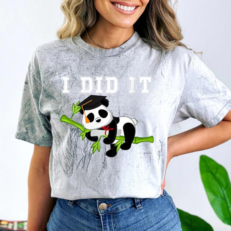 I Did It Kawaii Panda With Graduation Cap Diploma Comfort Color Blast T-Shirt
