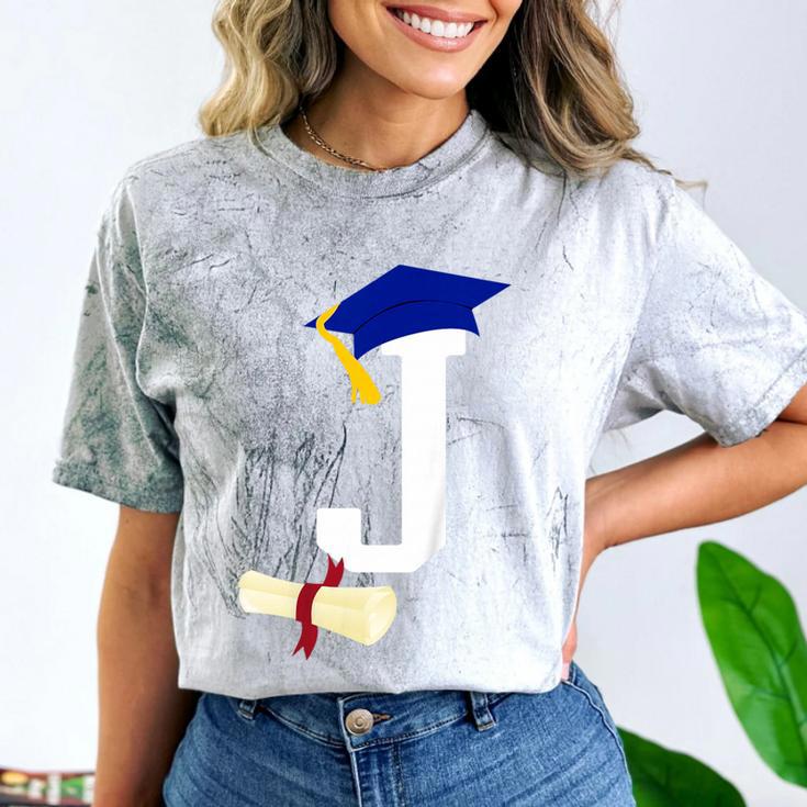 Kids Initial J Letter For Boys Preschool Graduation Kindergarten Comfort Color Blast T-Shirt