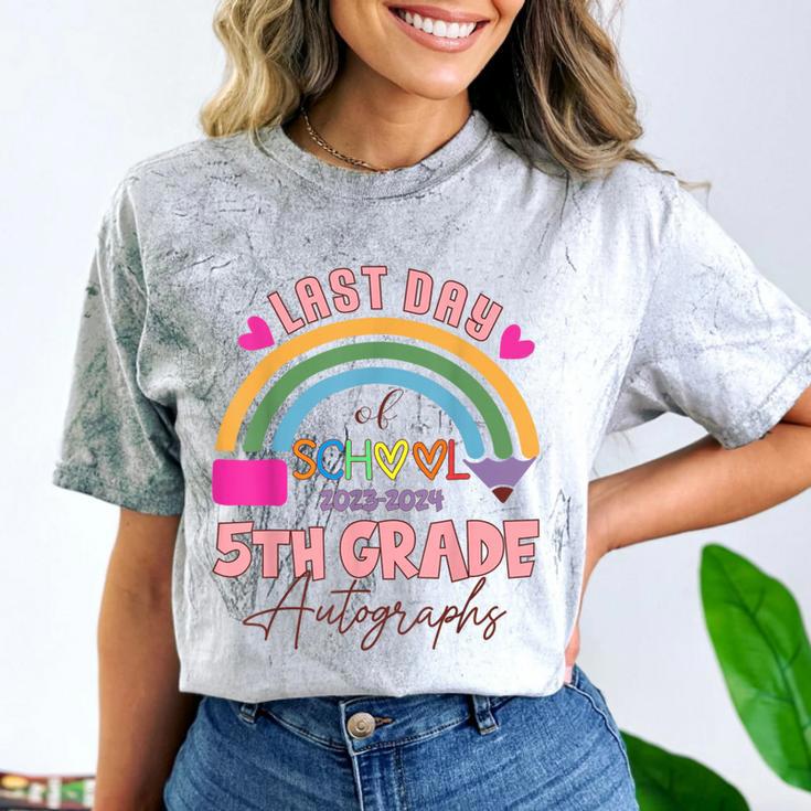 Last Day Of School Autograph 5th Grade Graduation Boys Girls Comfort Color Blast T-Shirt