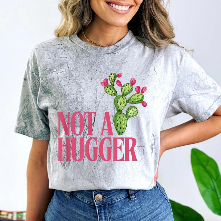 Not a Hugger Sarcastic Introvert Cactus Theme Women Comfort Color Blast T-Shirt
