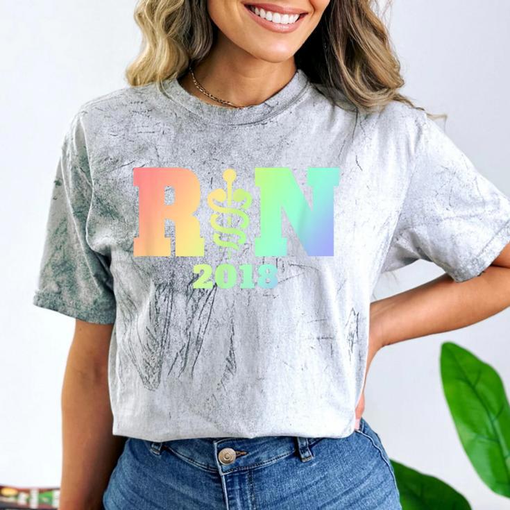 Nurse Graduation Shirt RN Est 2018 Rainbow Tshirt Comfort Color Blast T-Shirt