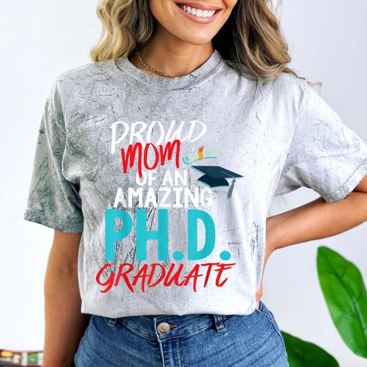 Proud Mom PhD Doctoral Graduation Doctorate Degree Comfort Color Blast T-Shirt