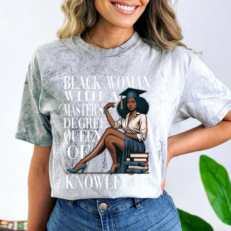Queen Masters Degree Graduation Educated Melanin Grad Comfort Color Blast T-Shirt