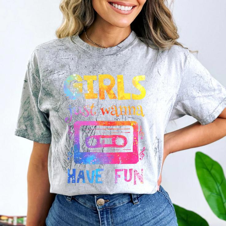 Retro Girls Just Wanna Have Fun Nostalgia 1980s 80's Premium Tri-Blend Comfort Color Blast T-Shirt