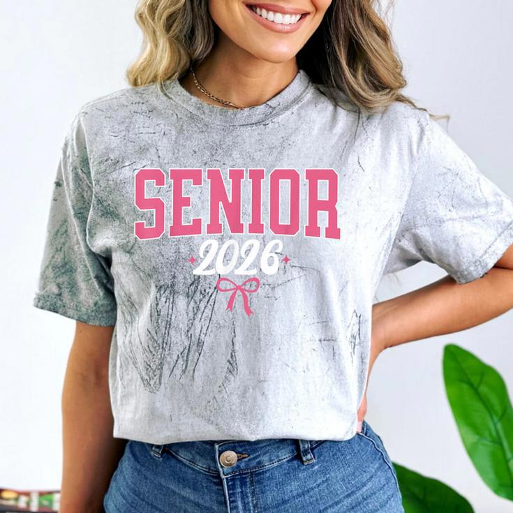 Senior 2026 Pink Coquette Bow Class Of 2026 Graduation Women Comfort Color Blast T-Shirt
