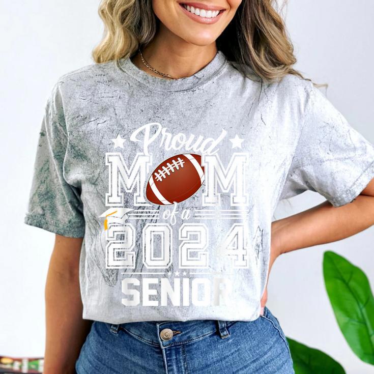 Senior Mom Class Of 2024 Football Proud Mom Graduation Comfort Color Blast T-Shirt