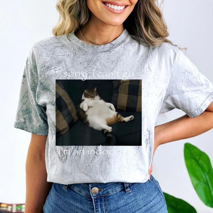 Sorry I Can’t Go I’m An Indoor Cat Introvert Meme Comfort Color Blast T-Shirt