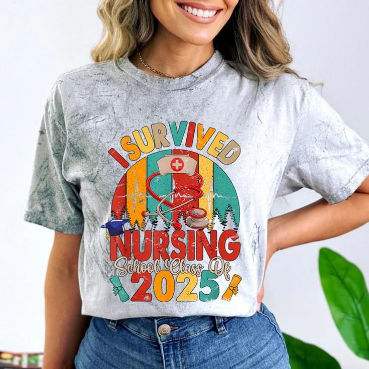 I Survived Nursing School Class Of 2025 Proud Graduation Comfort Color Blast T-Shirt