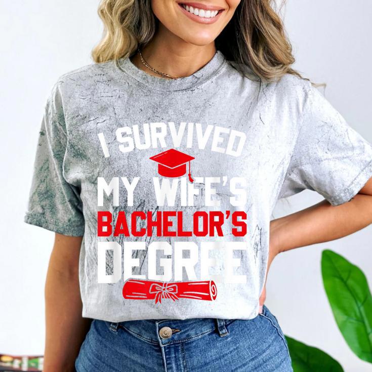 I Survived My Wife's Bachelor's Degree Graduation Comfort Color Blast T-Shirt