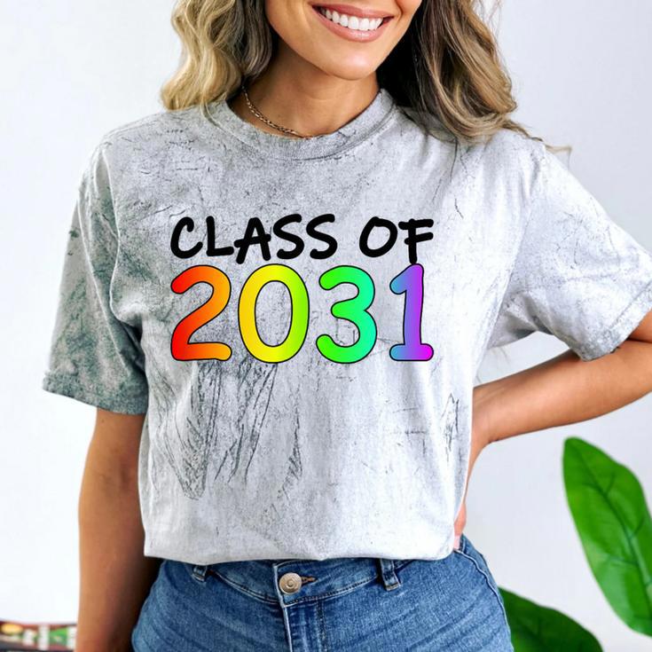 Class Of 2031 Pre-K -12th Grade Hand Prints Space Graduation Comfort Color Blast T-Shirt