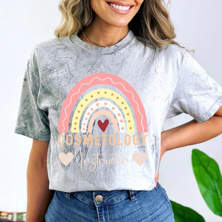 Cosmetology Instructor Cosmetologist Graduation Rainbow Comfort Color Blast T-Shirt