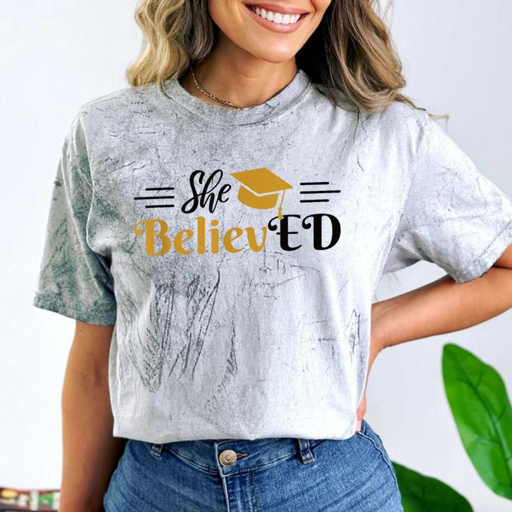 Doctor Of Education She BelievED EdD Graduation Comfort Color Blast T-Shirt