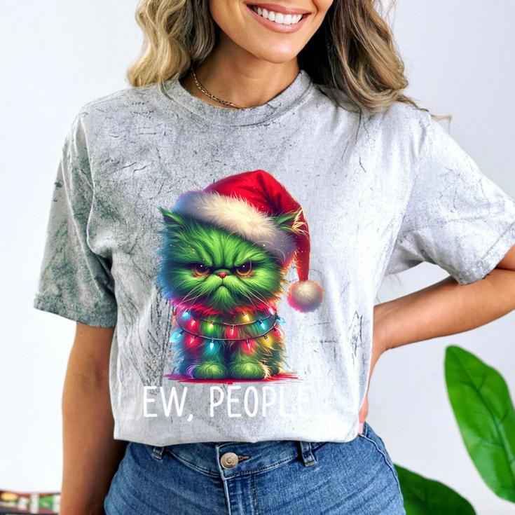 Ew People Meowy Cat Christmas Introvert Men Women Comfort Color Blast T-Shirt