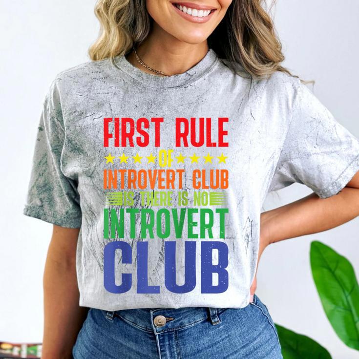 First Rule Of Introvert Club Is There Is No Introvert Club Raglan Baseball Tee Comfort Color Blast T-Shirt