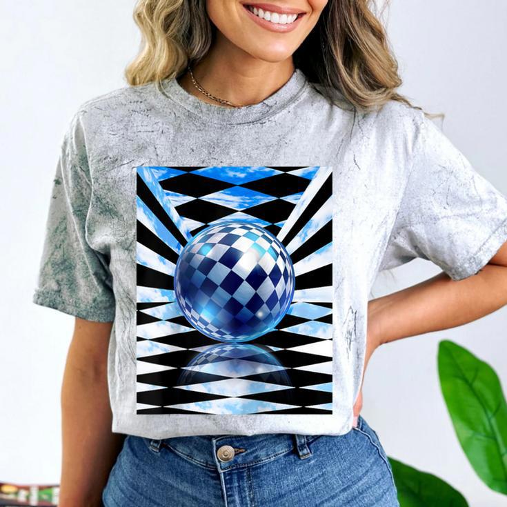 Frutiger Aero Aesthetic Tech Checkered Room Orb Sky Raglan Baseball Tee Comfort Color Blast T-Shirt